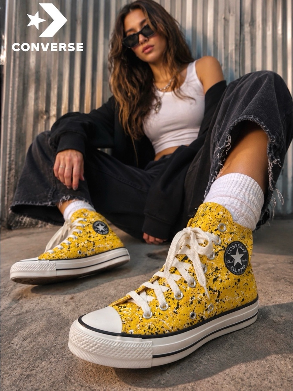 NEW Converse Chuck Taylor All Star High Top Paint Splatter Sneakers Wm’s Sz 6